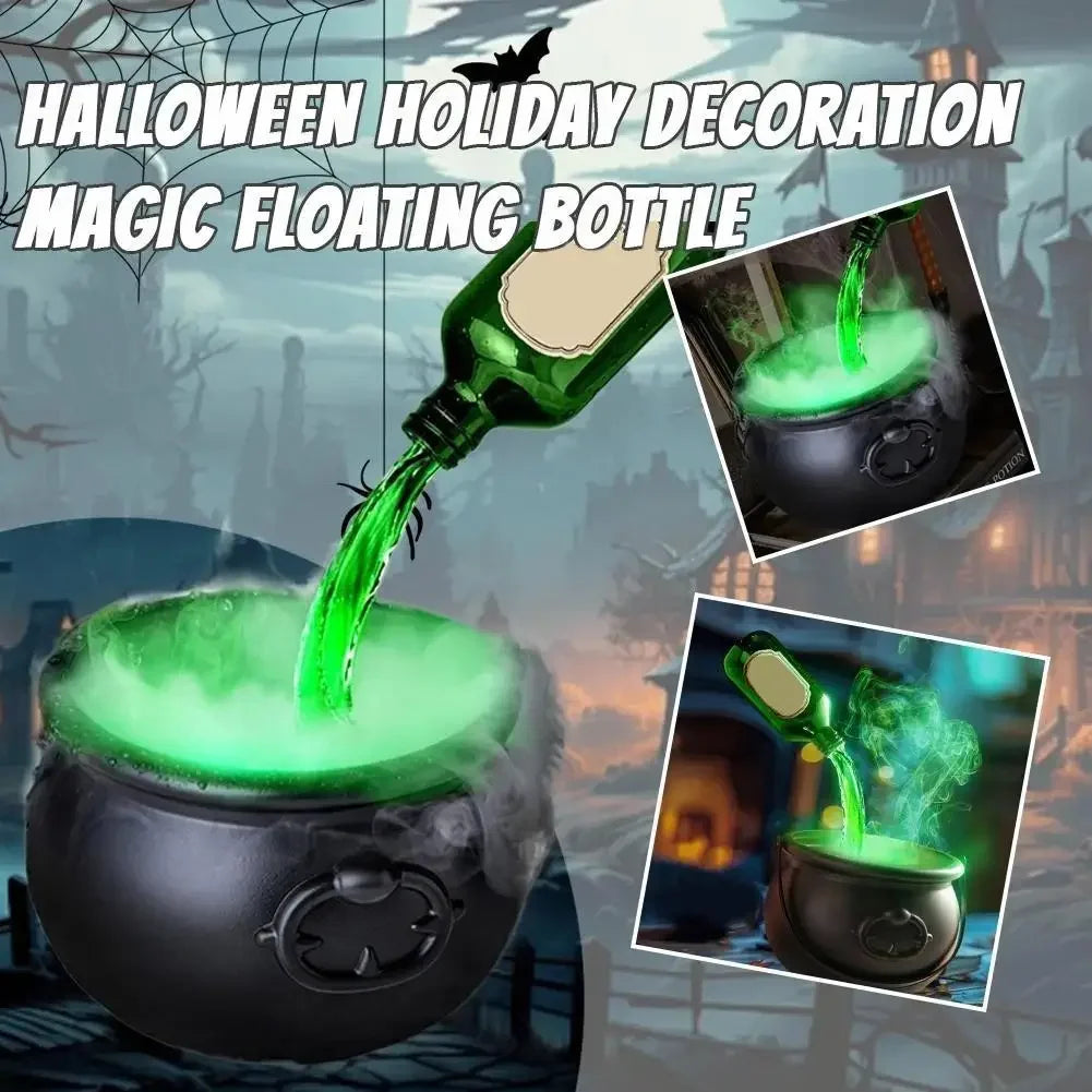 Halloween WitchCauldron with LED Light & Fog Mist Maker Skeleton Decor