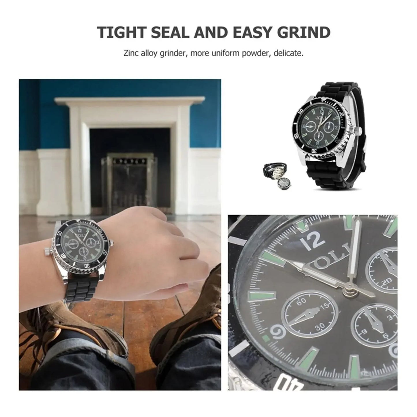 Happy Grind Fashion Herb Crusher & Watch Combo