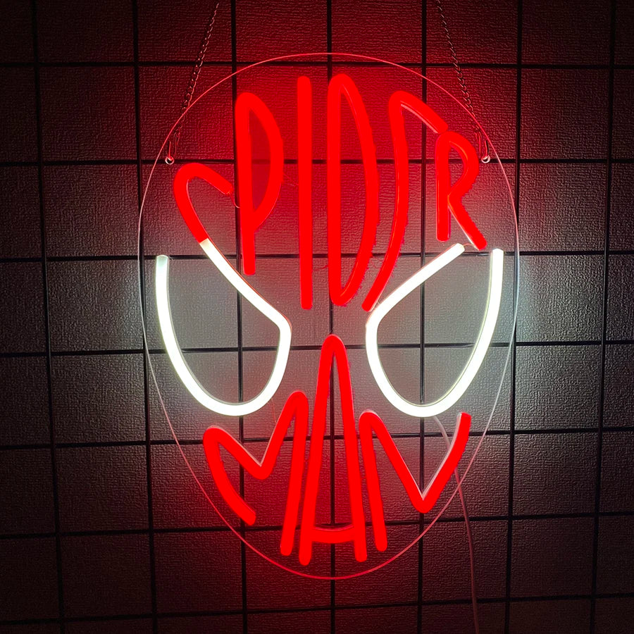 Neon Spider Glow: Kids' Anime LED Sign