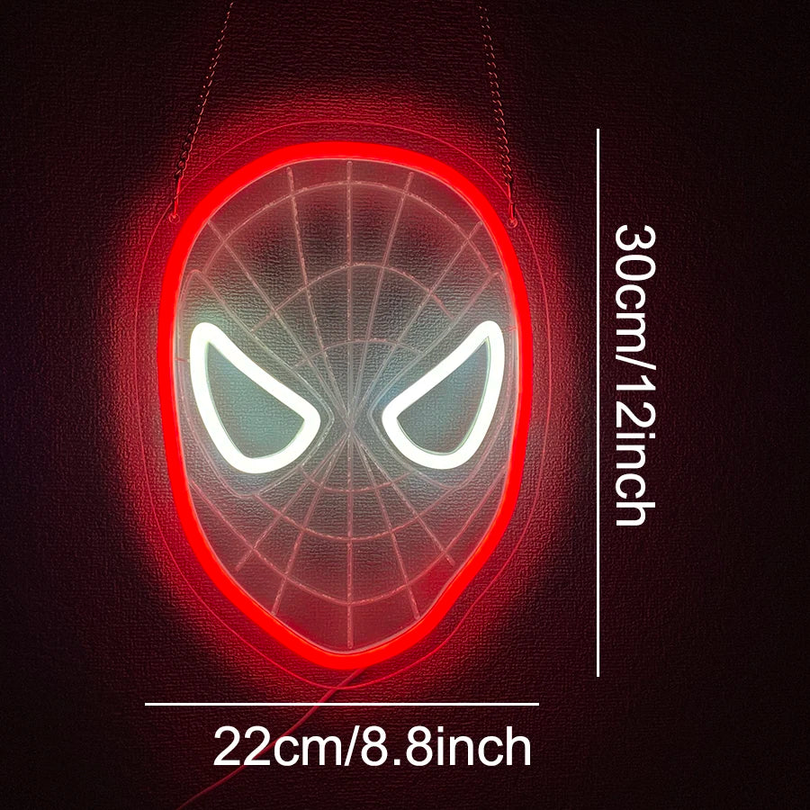 Neon Spider Glow: Kids' Anime LED Sign