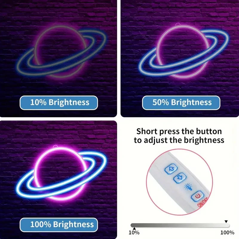 GlowSphere: 10-Level USB Neon Wall Decor