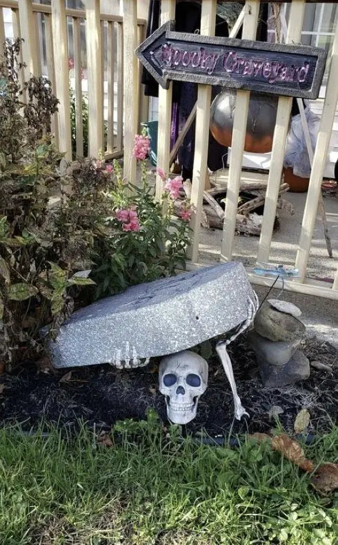 Skeleton Stakes Halloween Realistic Skull Skeleton Head Human Hand Arms