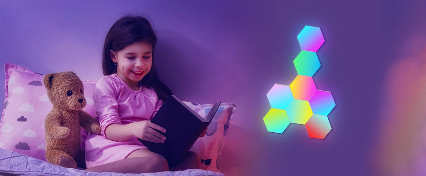 HexaGlow: Smart RGB Wall Lamp for Mood & Music