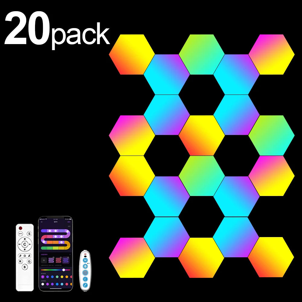 HexaGlow: Smart RGB Wall Lamp for Mood & Music