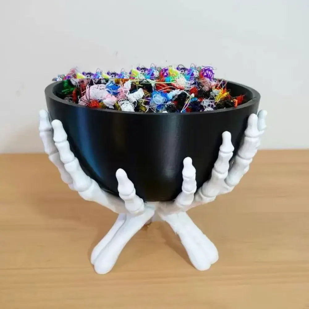 Halloween Candy Bowl Gothic Skeleton Hands Candy Storage