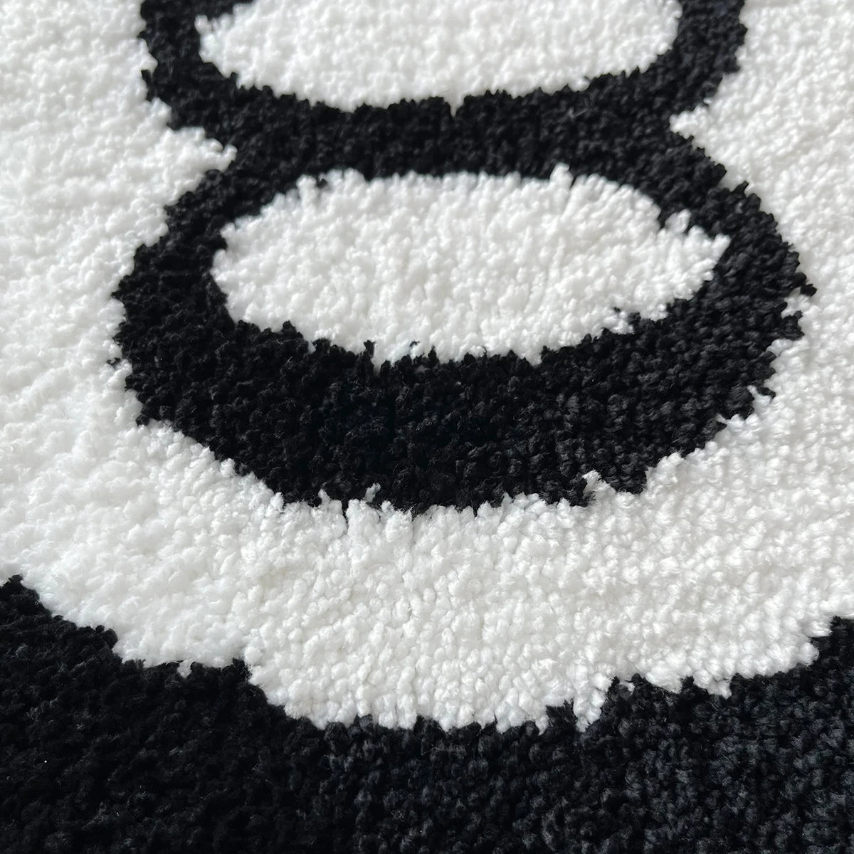 Black 8-Ball Plush Anti-Slip Floor Rug