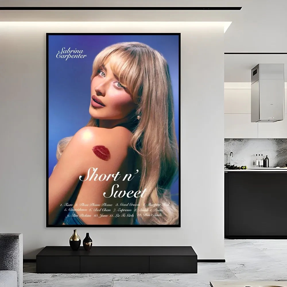 Artistic Sabrina: Waterproof Wall Portrait Decor
