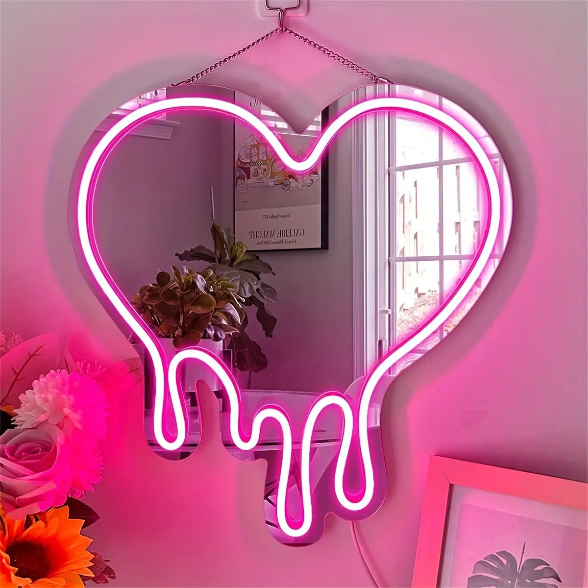 Neon Melting Heart LED Sign - Dimmable Decor