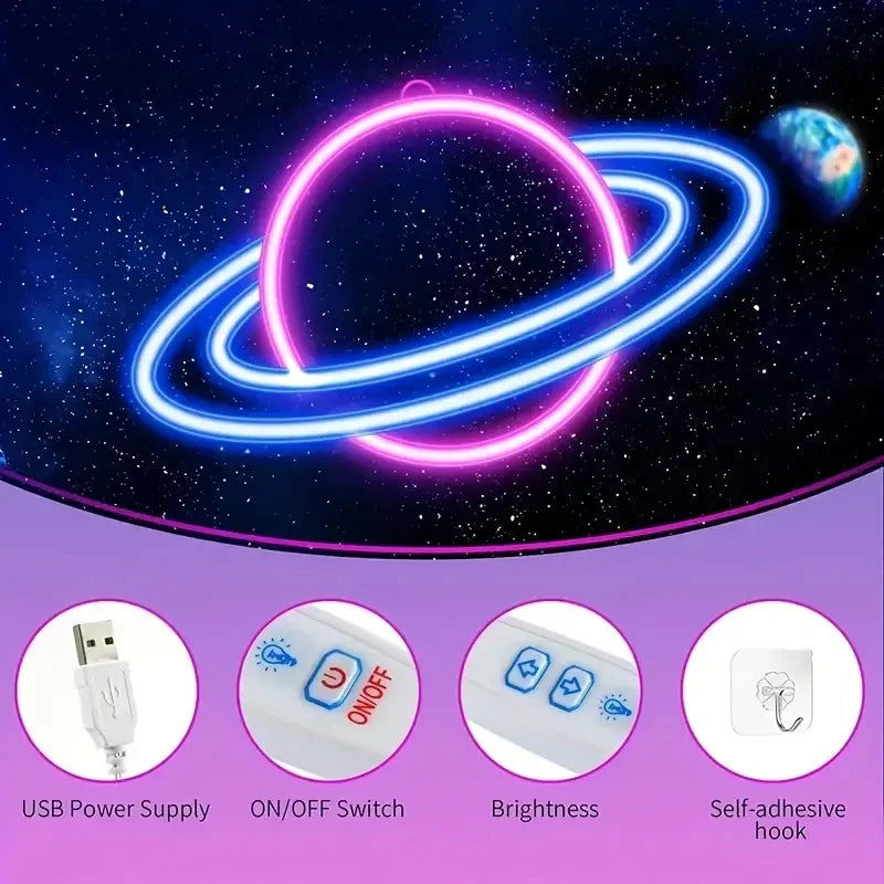 GlowSphere: 10-Level USB Neon Wall Decor