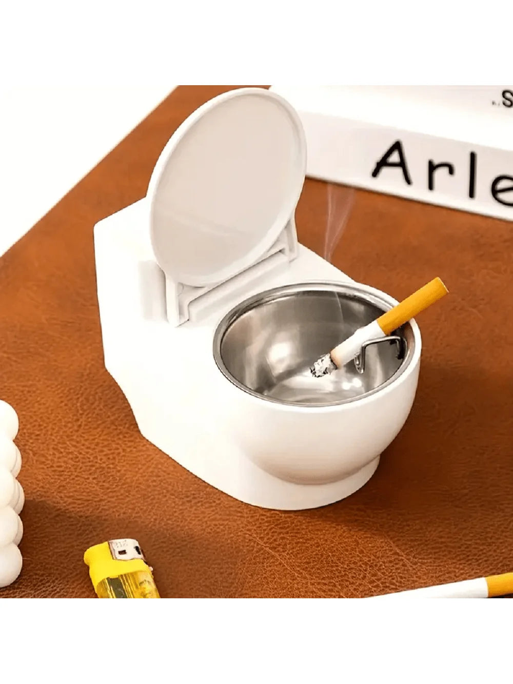 Toilet Ashtray: Novelty Stainless Steel