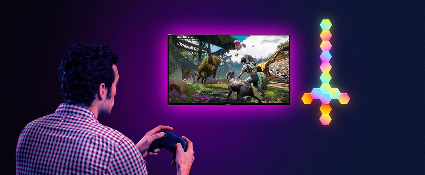 HexaGlow: Smart RGB Wall Lamp for Mood & Music