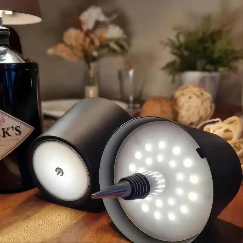 WineGlow Touch Lamp: USB Rechargeable, Dimmable Light