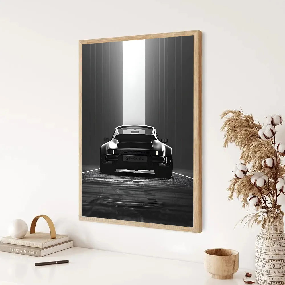 Chic Monochrome Car Canvas Art - Luxe Decor