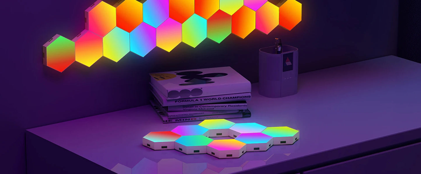HexaGlow: Smart RGB Wall Lamp for Mood & Music