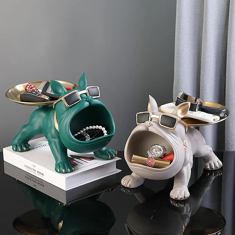Resin Bulldog Storage Box