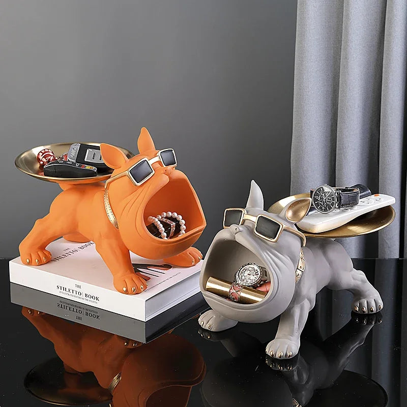 Resin Bulldog Storage Box