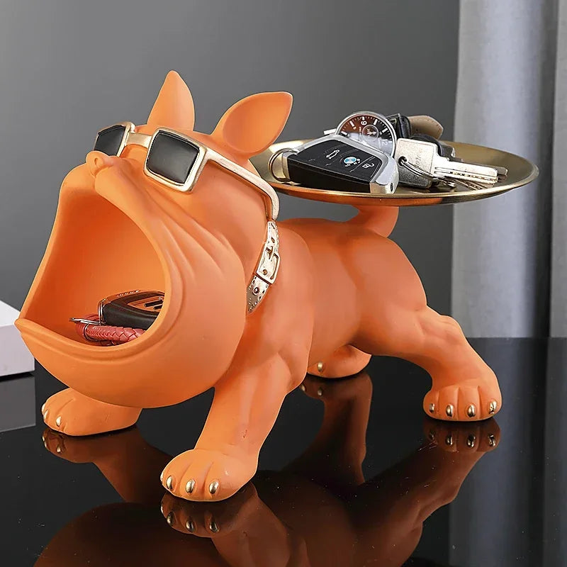 Resin Bulldog Storage Box