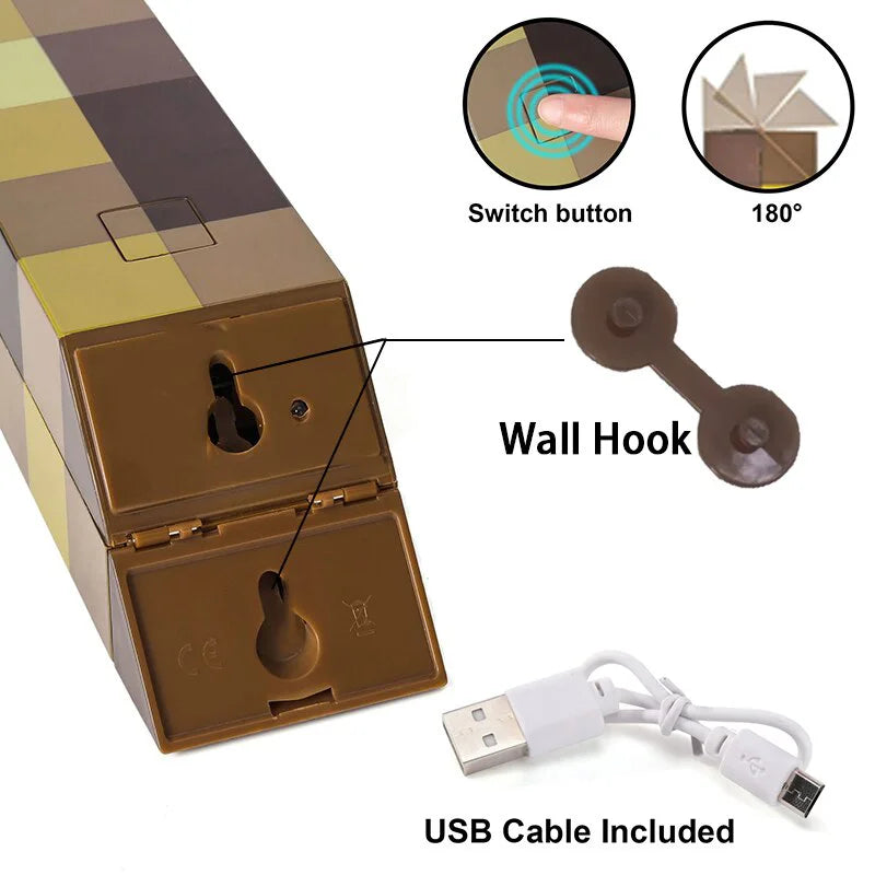 Brownstone Glow: USB Rechargeable LED Night Torch