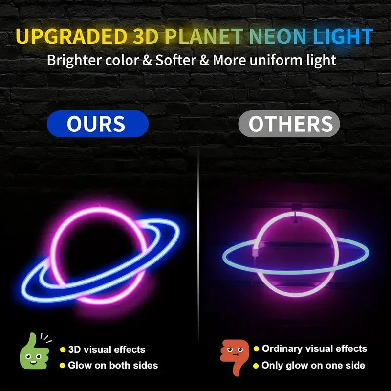 GlowSphere: 10-Level USB Neon Wall Decor