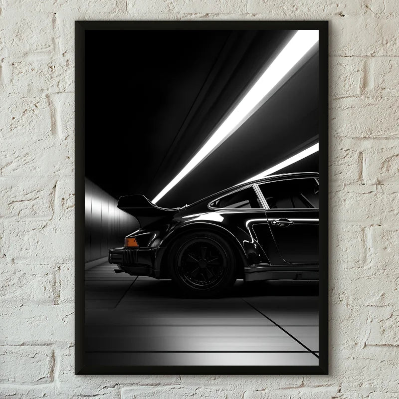 Chic Monochrome Car Canvas Art - Luxe Decor