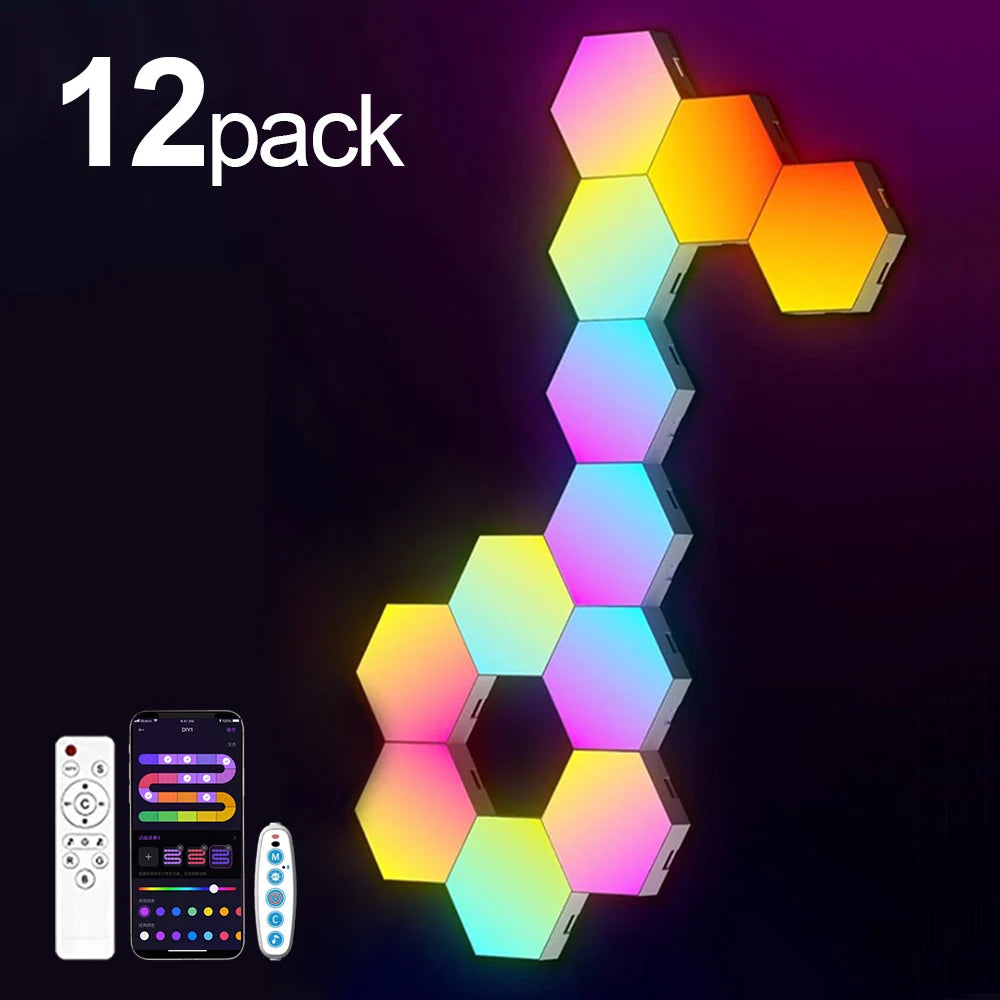 HexaGlow: Smart RGB Wall Lamp for Mood & Music