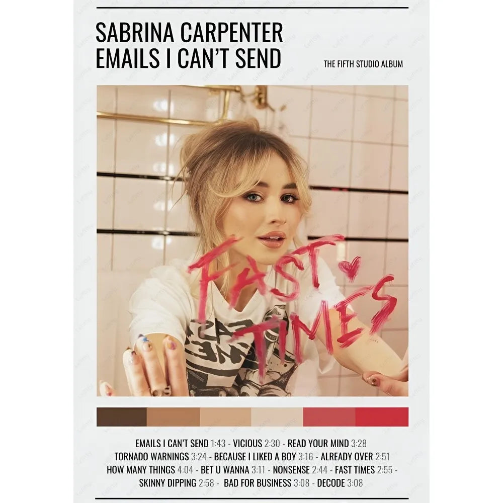 Artistic Sabrina: Waterproof Wall Portrait Decor