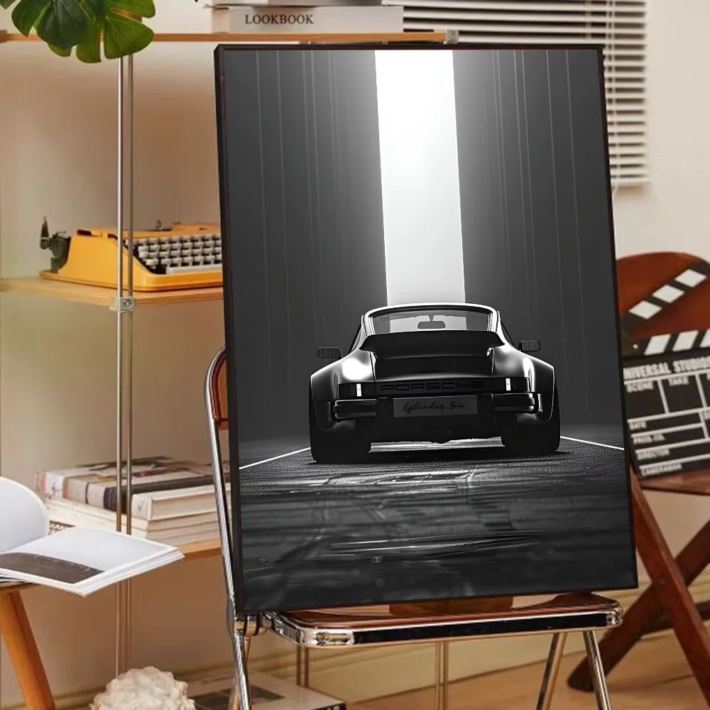 Chic Monochrome Car Canvas Art - Luxe Decor