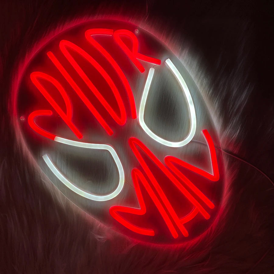 Neon Spider Glow: Kids' Anime LED Sign