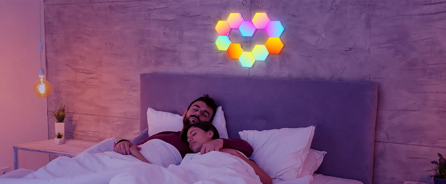 HexaGlow: Smart RGB Wall Lamp for Mood & Music