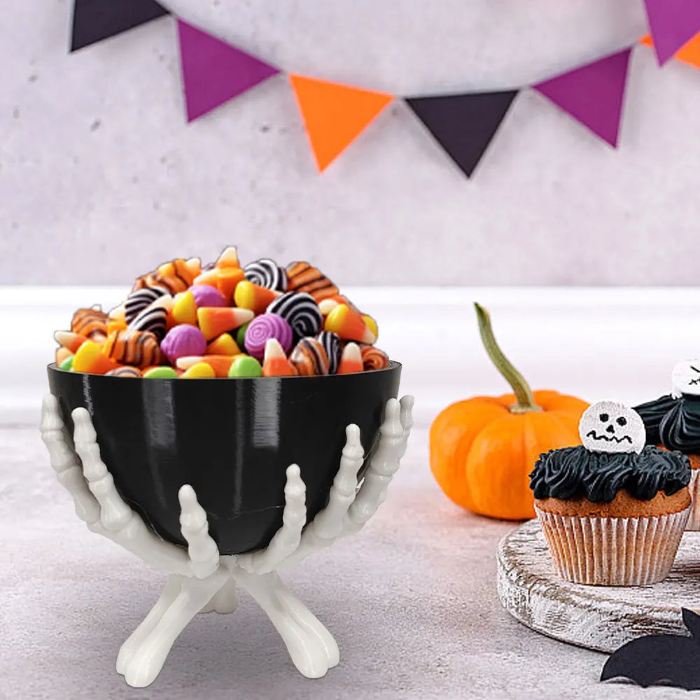 Halloween Candy Bowl Gothic Skeleton Hands Candy Storage