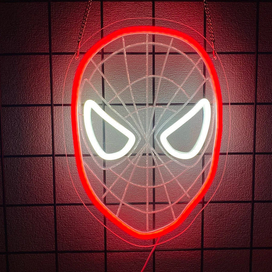Neon Spider Glow: Kids' Anime LED Sign