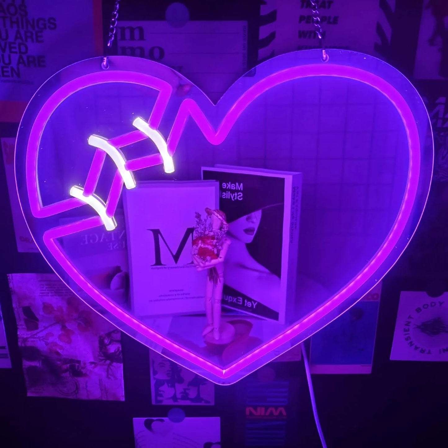 Neon Wave Mirror: LED Glow for Chic Spaces