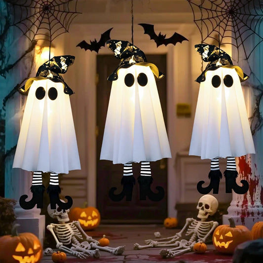 1/2/3pcs Halloween LED Light Up Witch Ghost for Halloween Party
