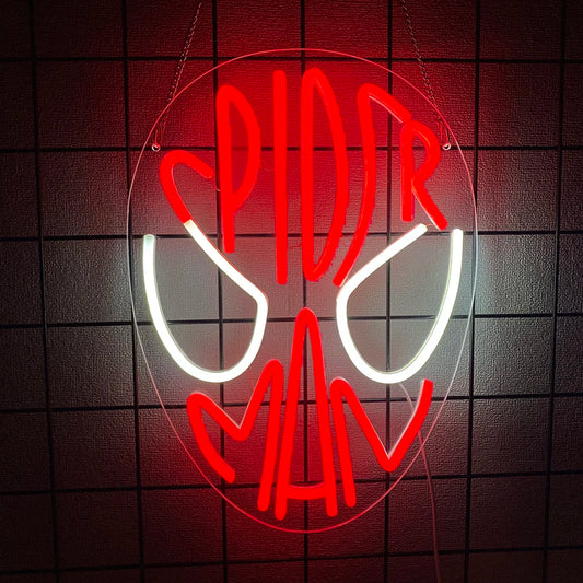 Neon Spider Glow: Kids' Anime LED Sign