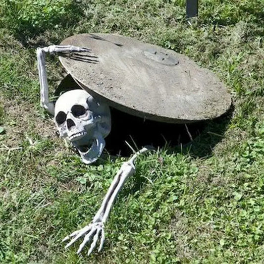 Skeleton Stakes Halloween Realistic Skull Skeleton Head Human Hand Arms