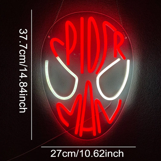Neon Spider Glow: Kids' Anime LED Sign