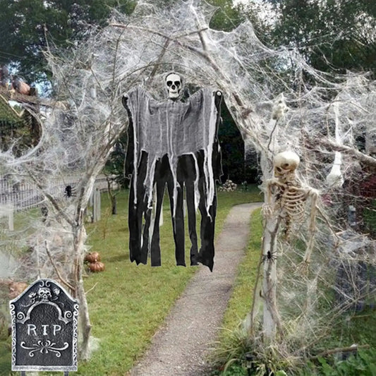 200 sqft Spider Webs Halloween Decorations with Fake Spiders
