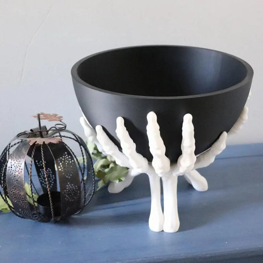 Halloween Candy Bowl Gothic Skeleton Hands Candy Storage