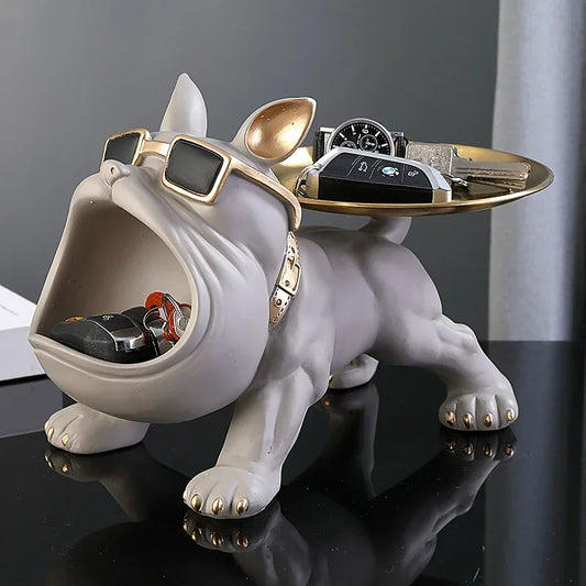 Resin Bulldog Storage Box