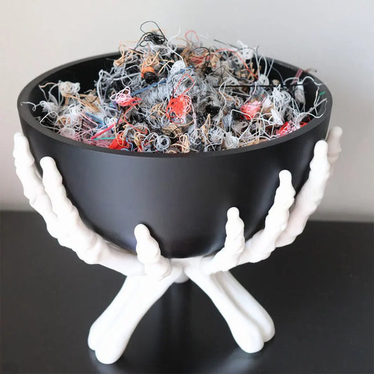 Halloween Candy Bowl Gothic Skeleton Hands Candy Storage