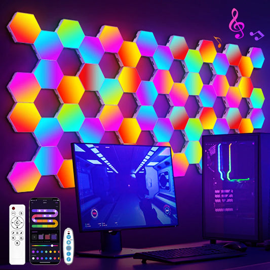 HexaGlow: Smart RGB Wall Lamp for Mood & Music